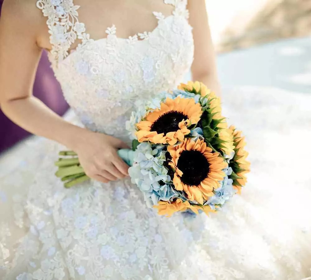Bouquet sposa con girasoli