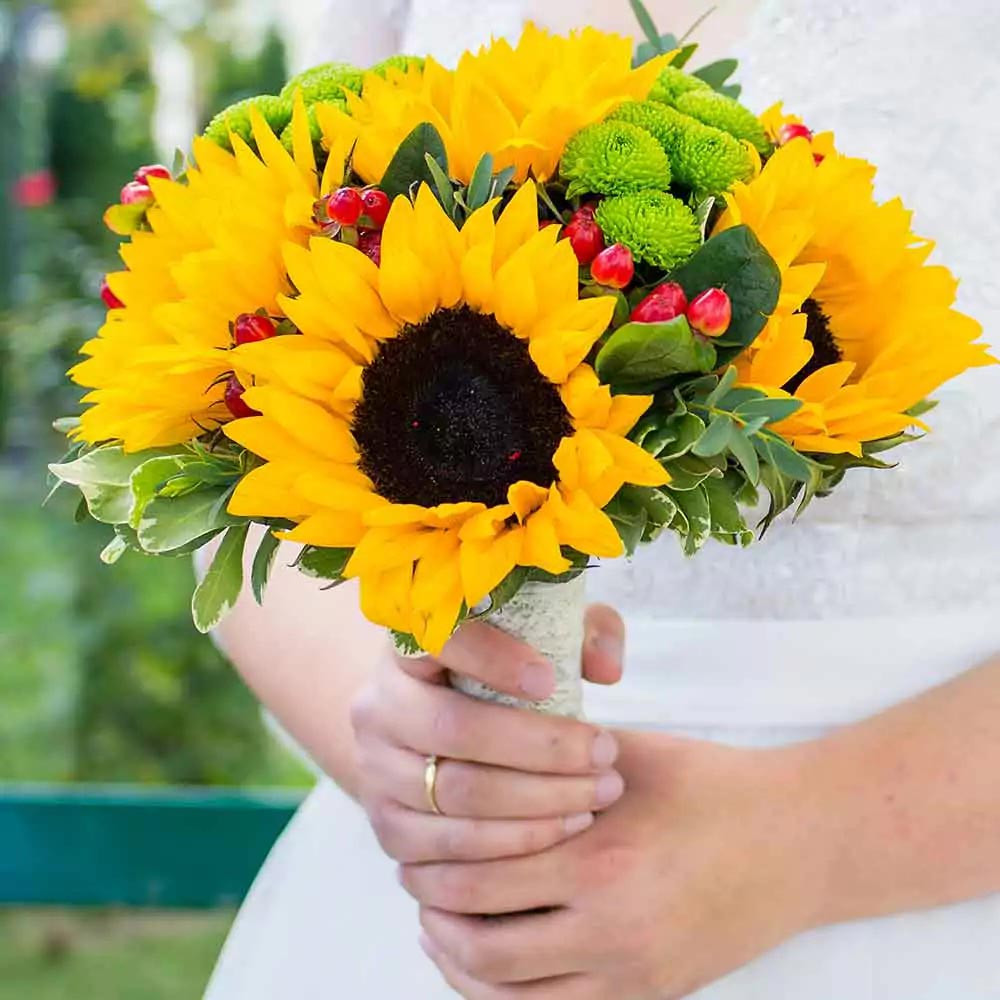 Bouquet sposa girasoli