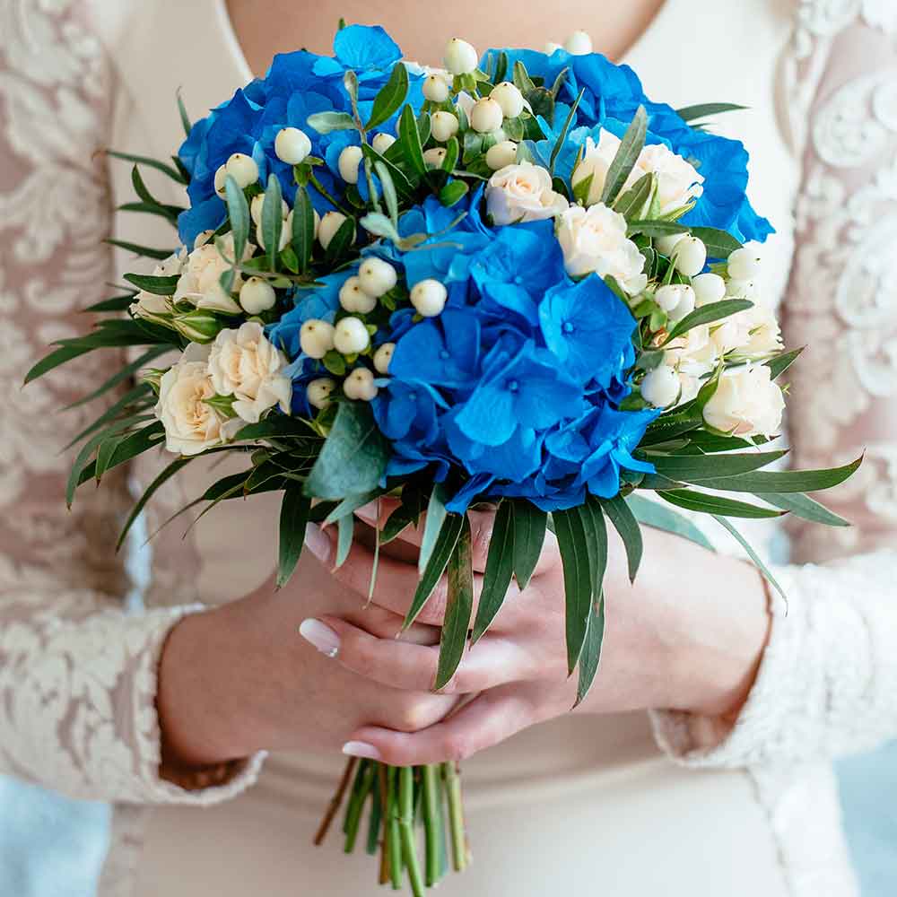 Bouquet da sposa con ortensie