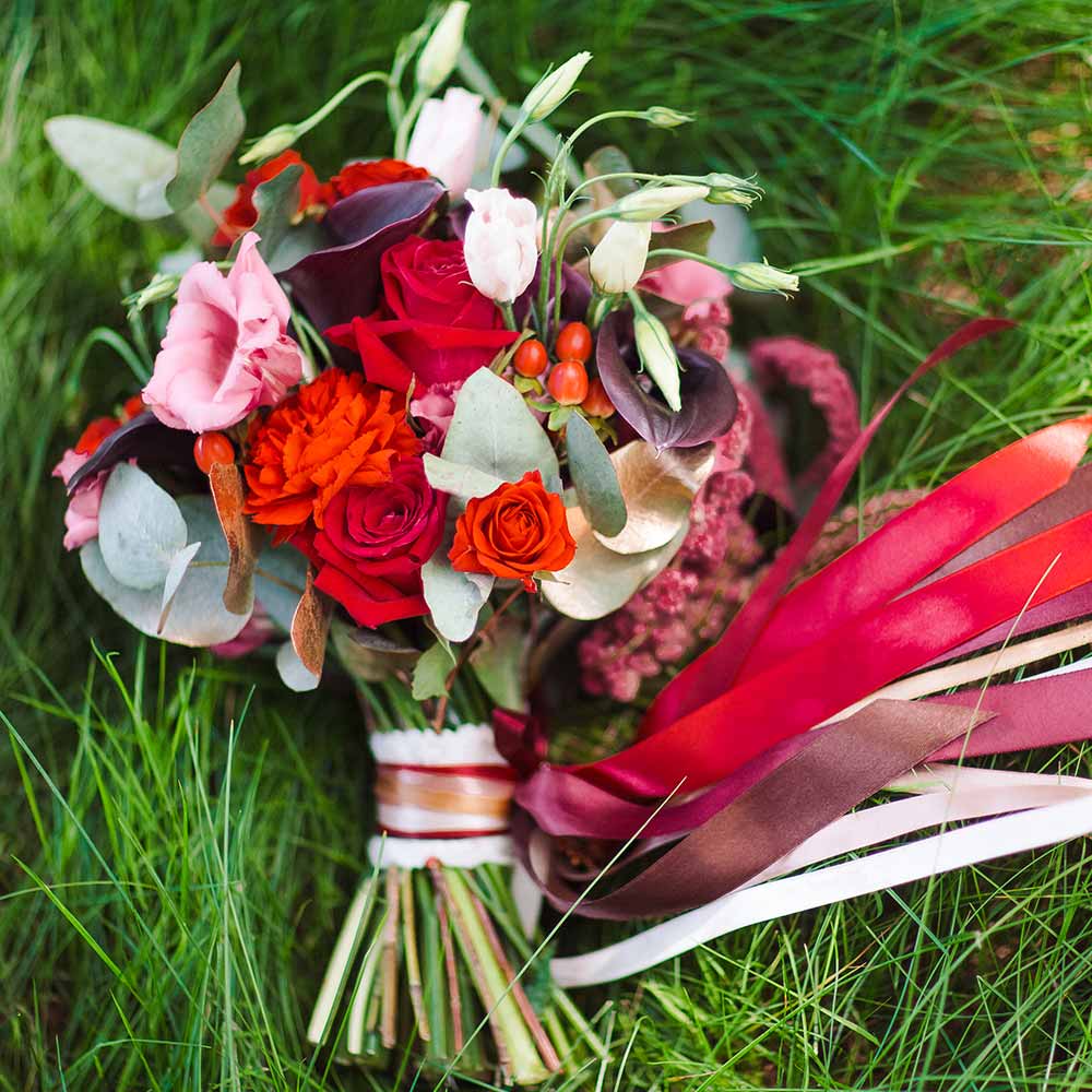 Bouquet matrimonio rosso