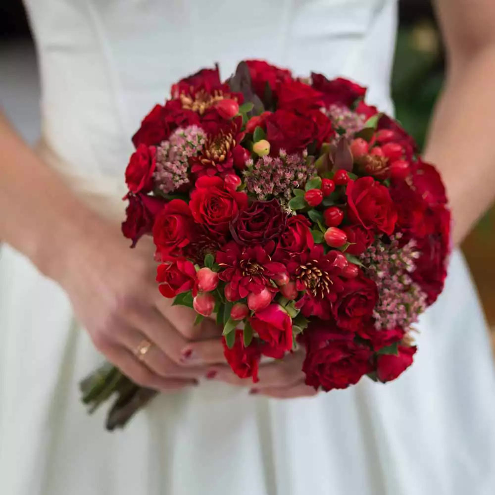 Bouquet da sposa rosso