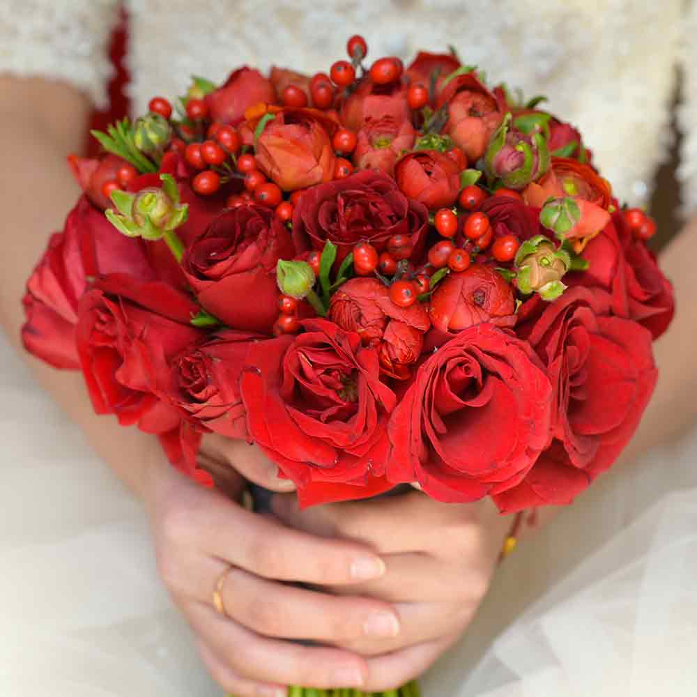 Bouquet per sposa rosso