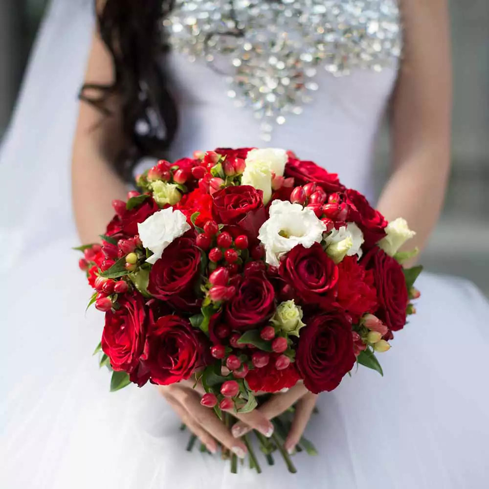 Bouquet sposa rosso