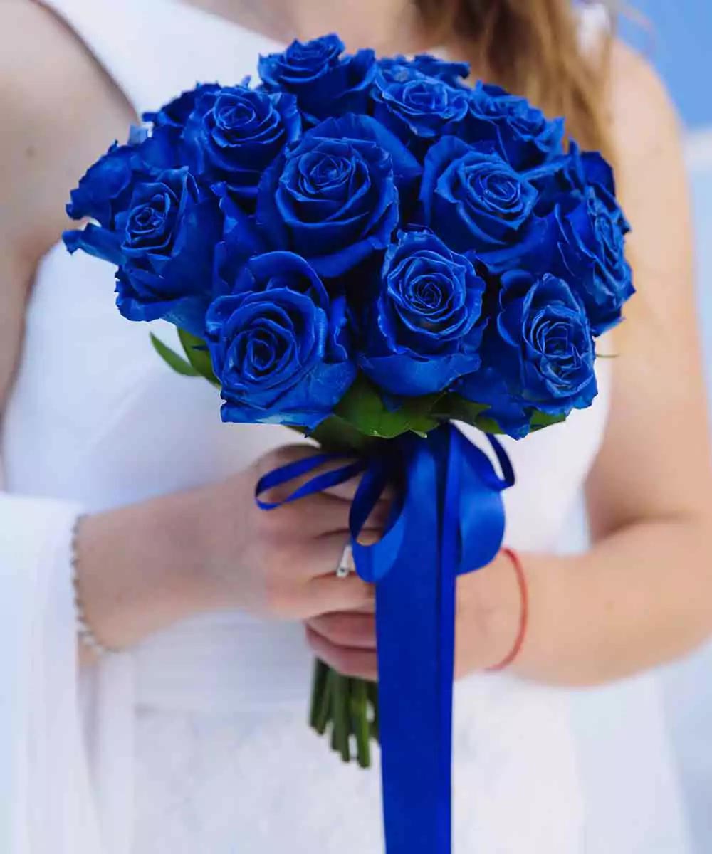 Bouquet sposa rose blu
