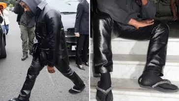 Kanye West con infradito di diamanti e calzini
