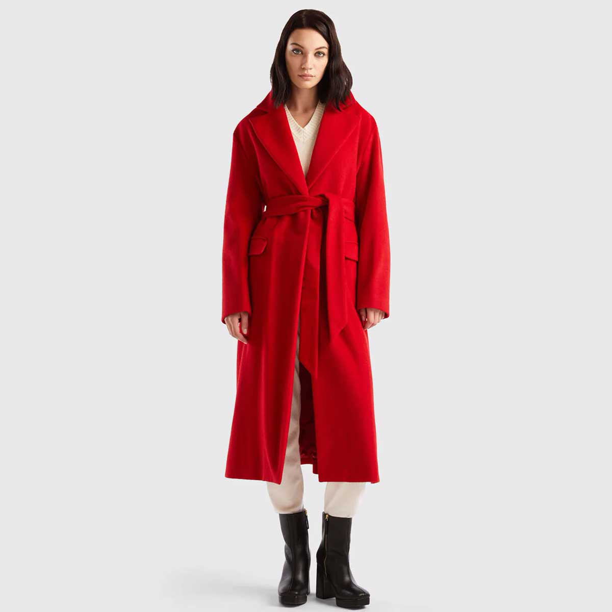 cappotto lungo rosso