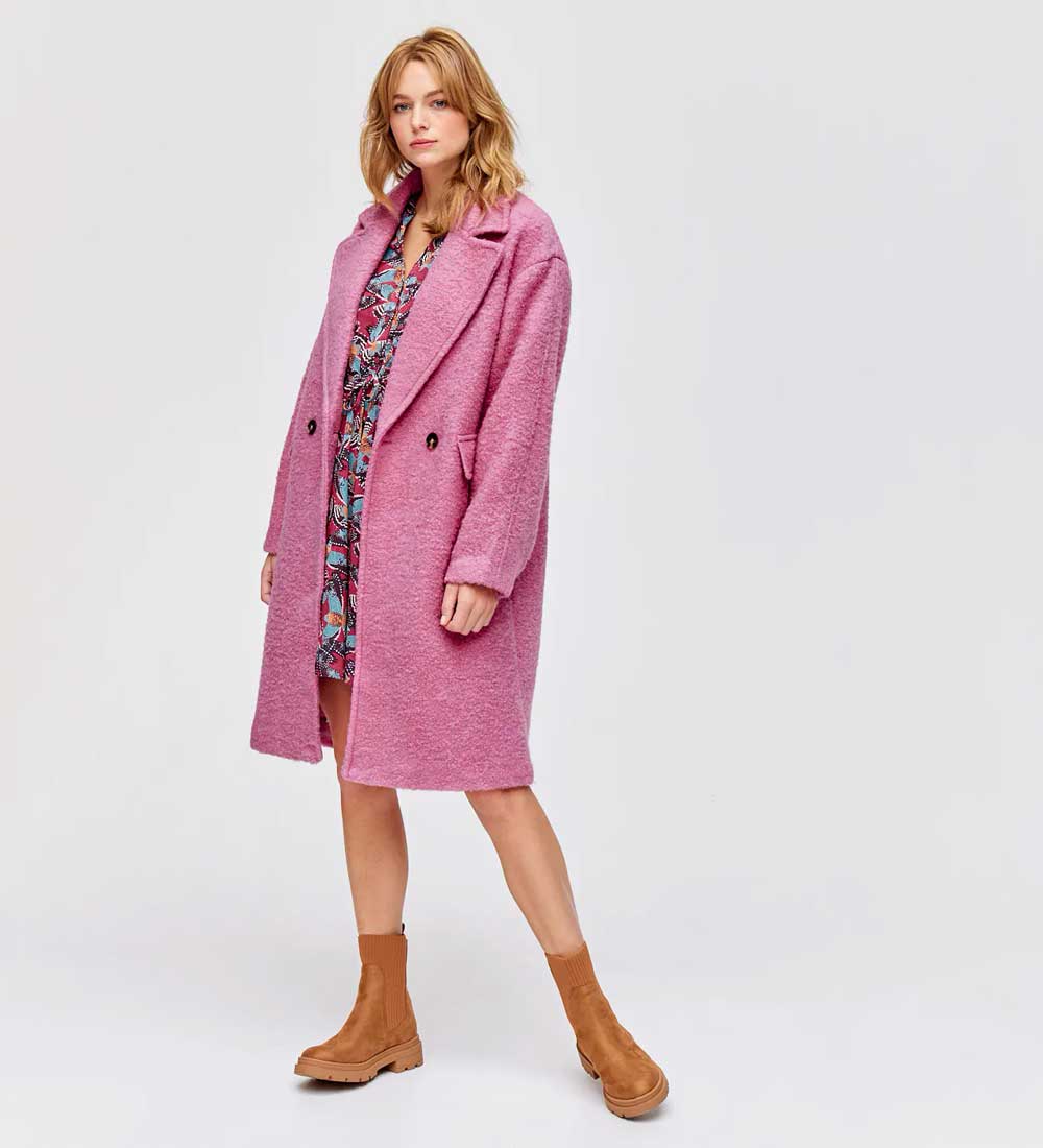 Cappotto rosa in lana