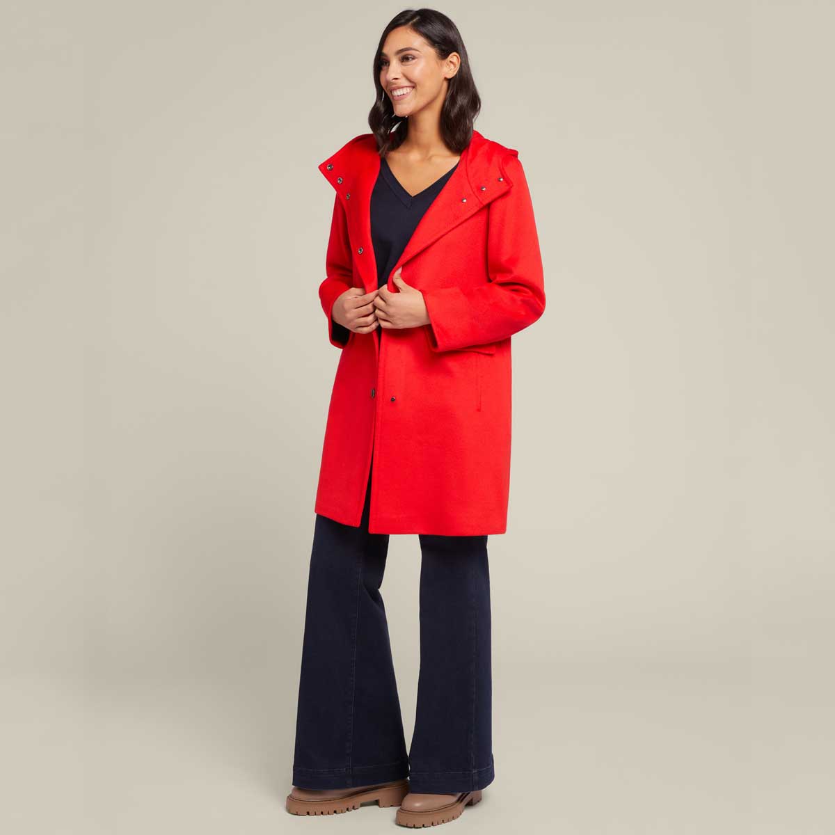 cappotto rosso in lana