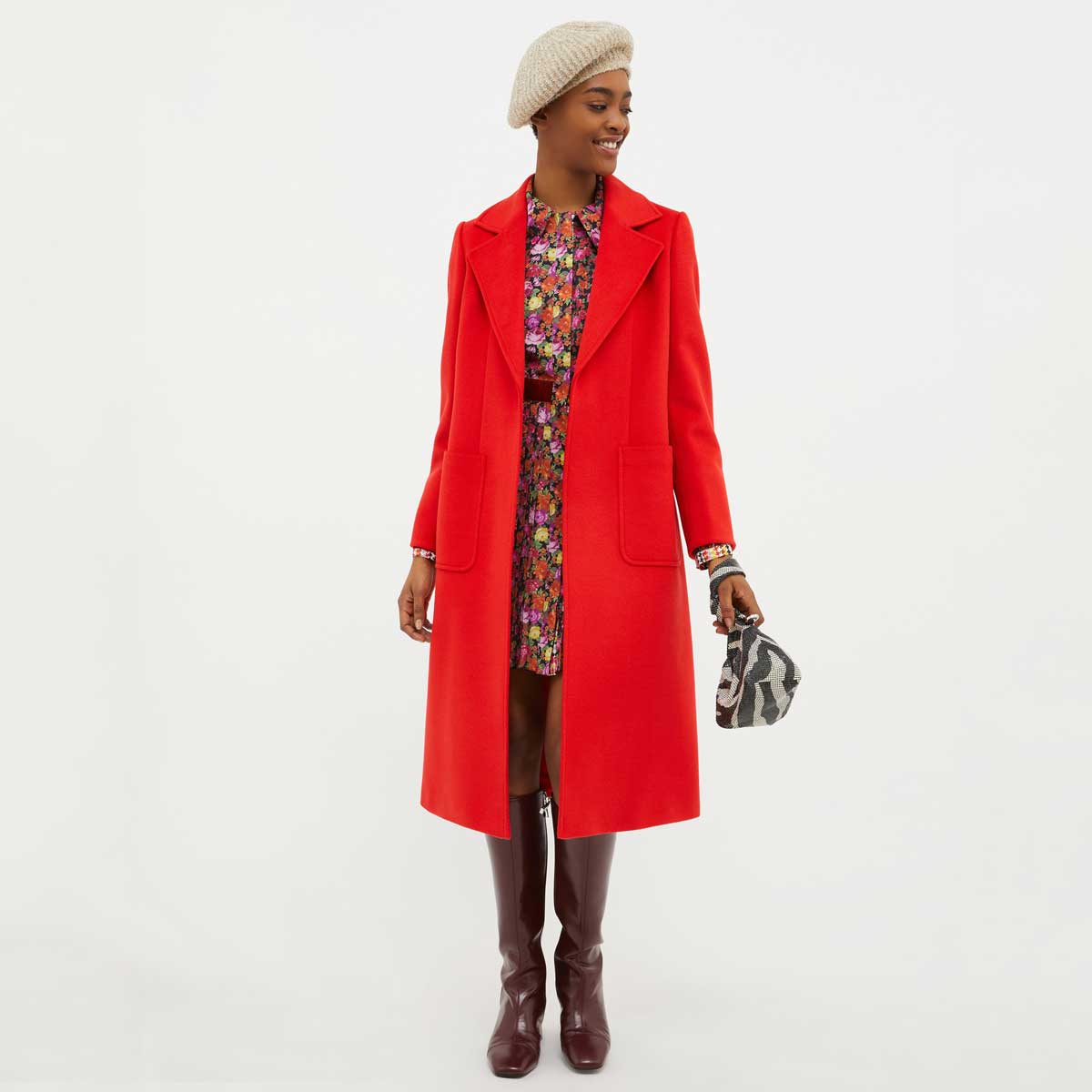 cappotto rosso in lana