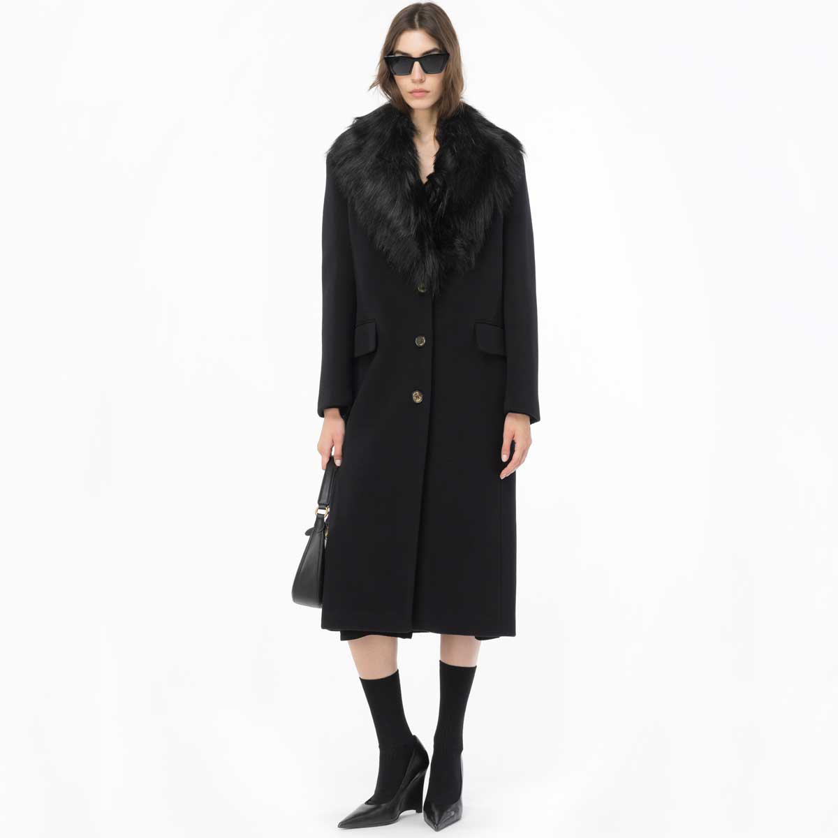 cappotto lungo nero