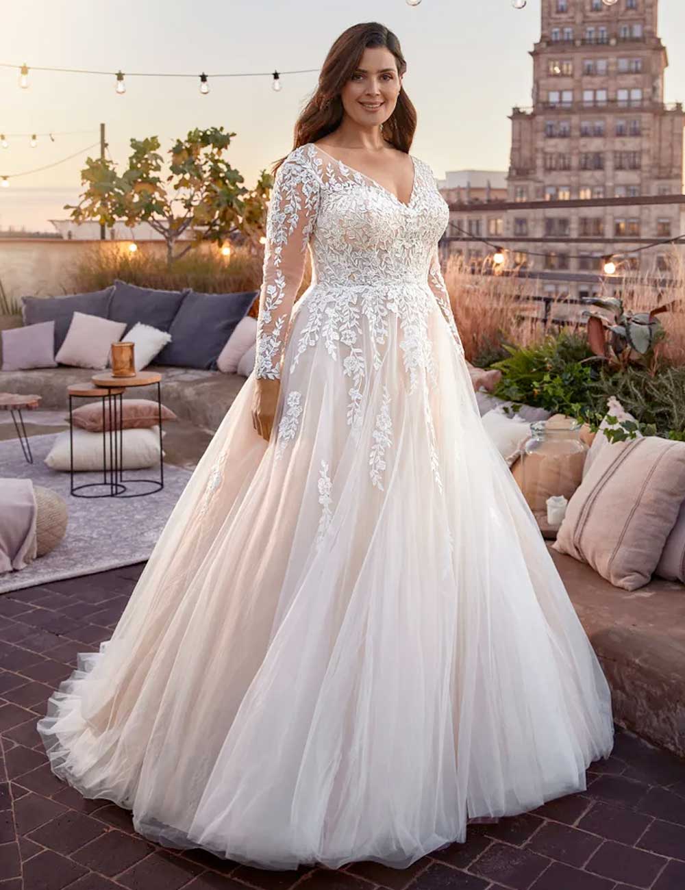 vestito sposa plus size A-line