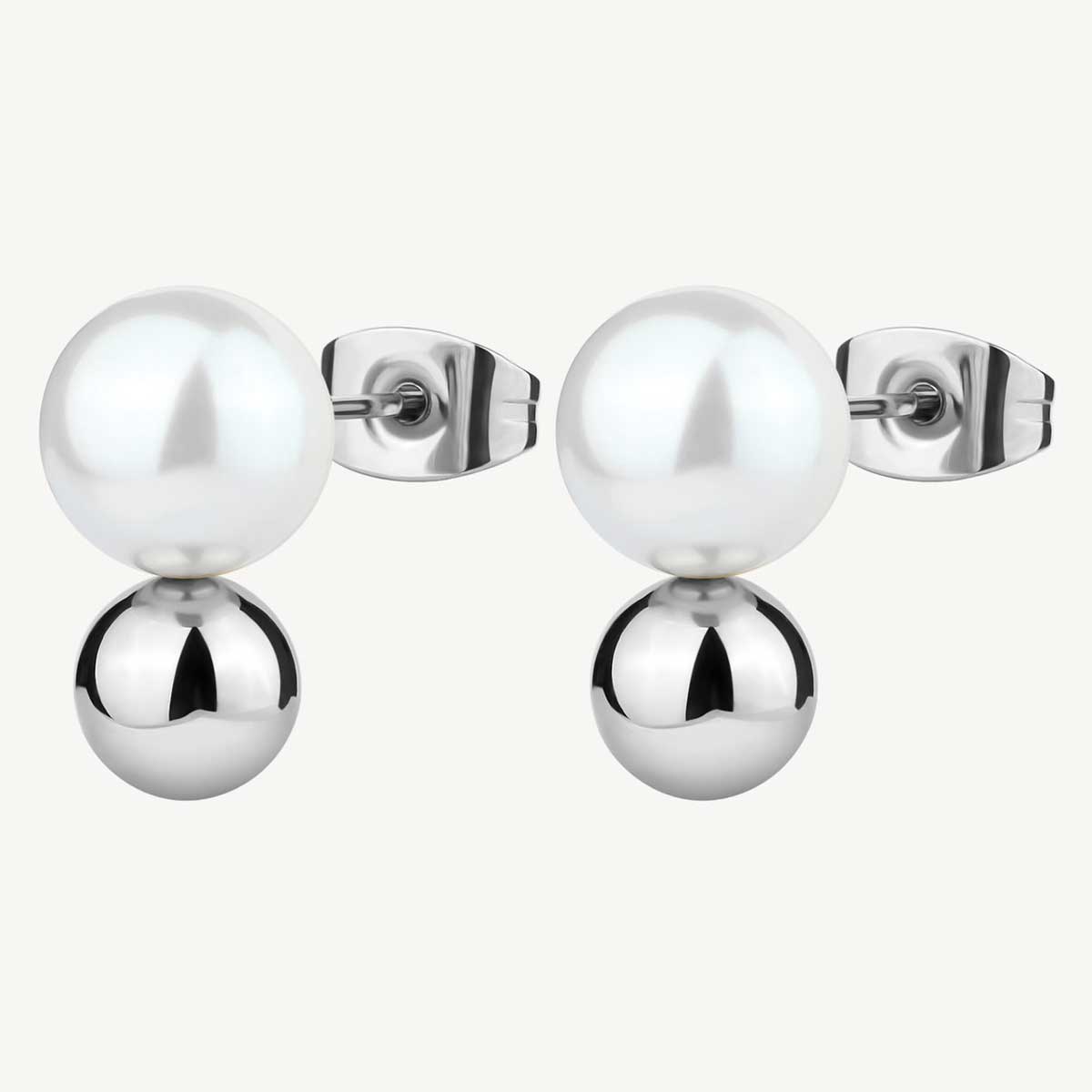 orecchini di perle in acciaio