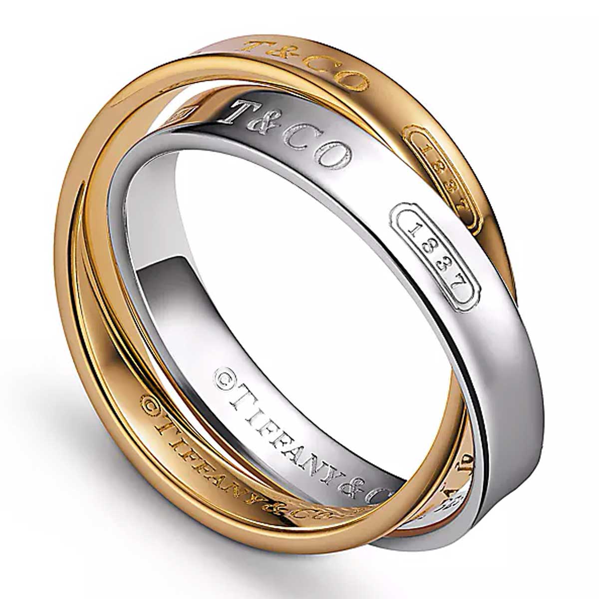 anello in oro giallo e argento