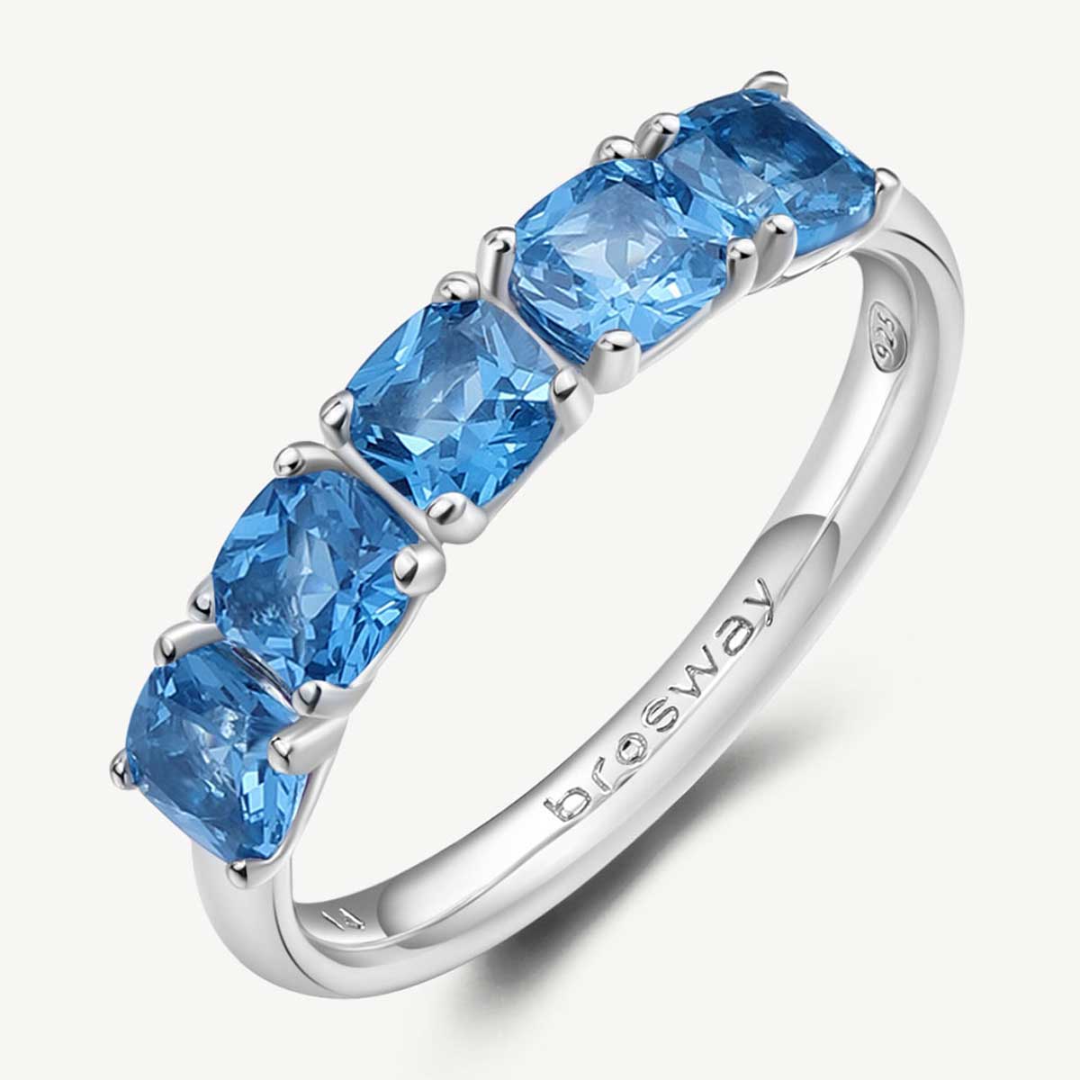 anello con zirconi blu