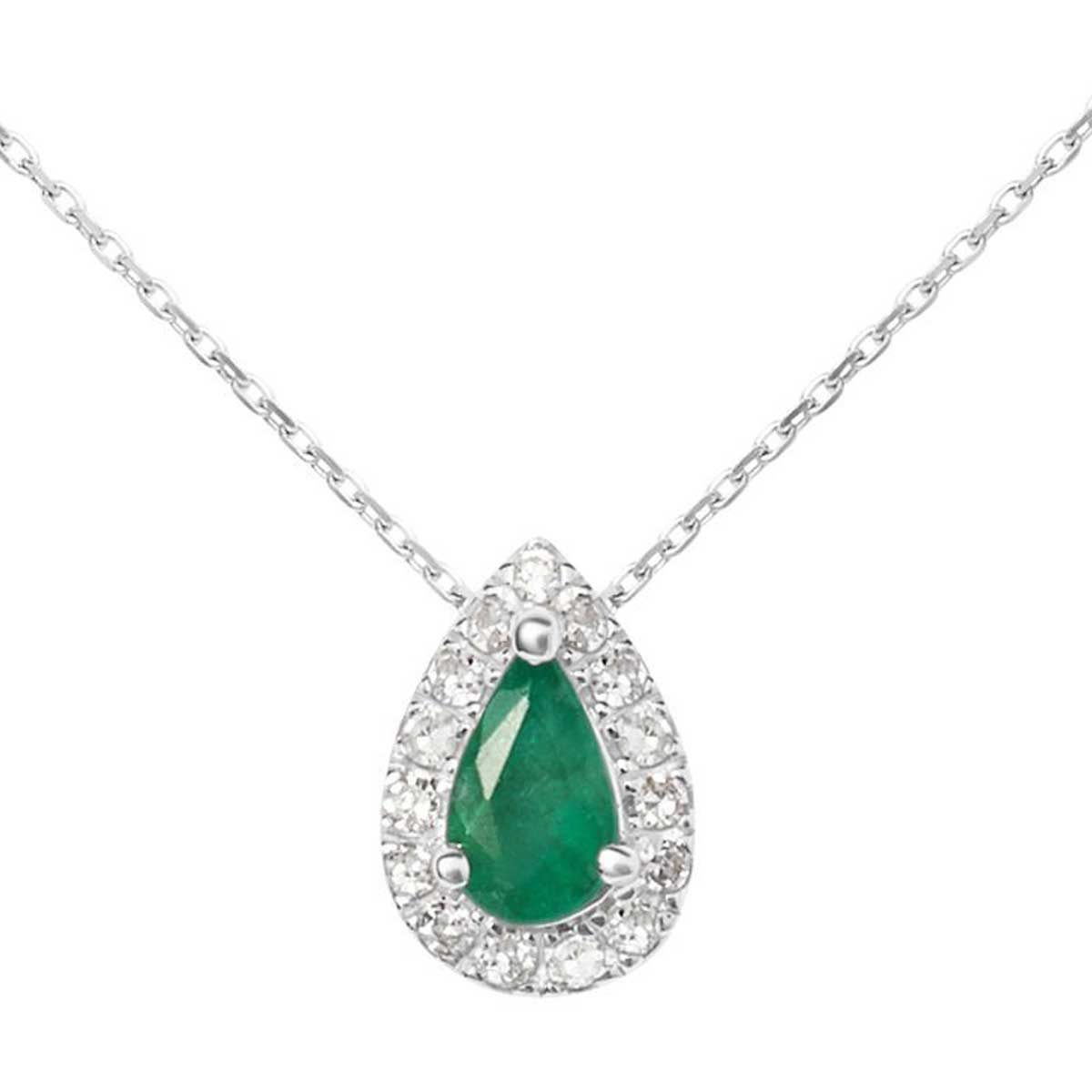 collana con smeraldo e diamanti