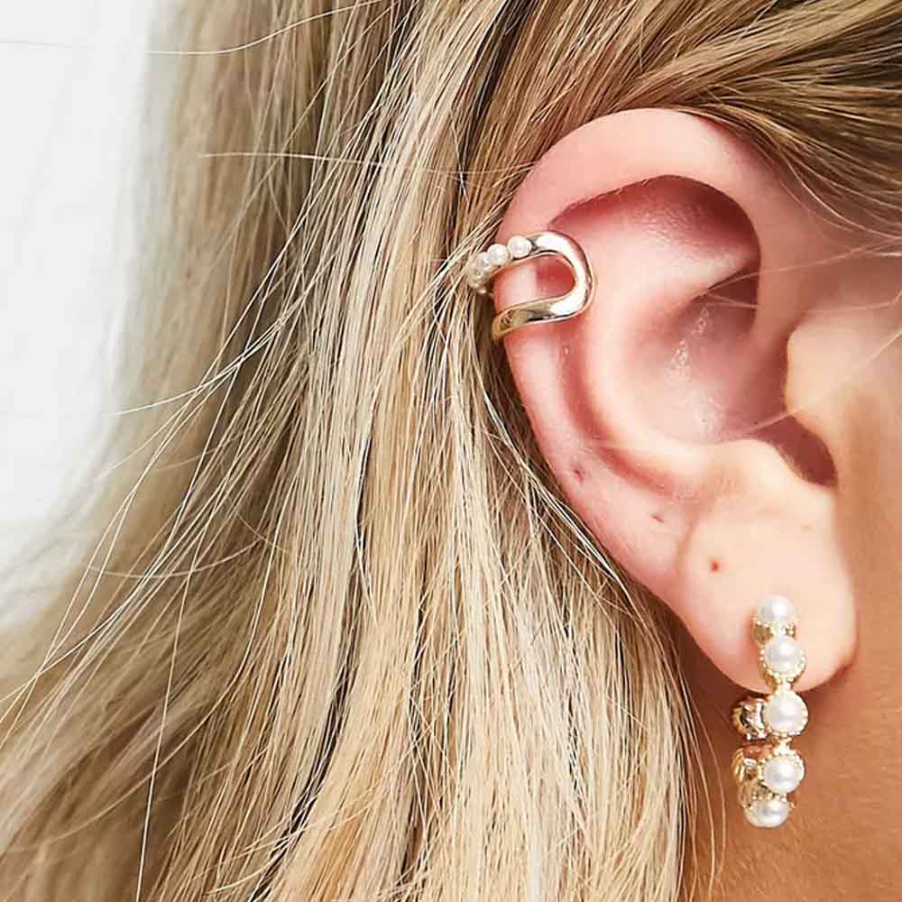 orecchino singolo con perle