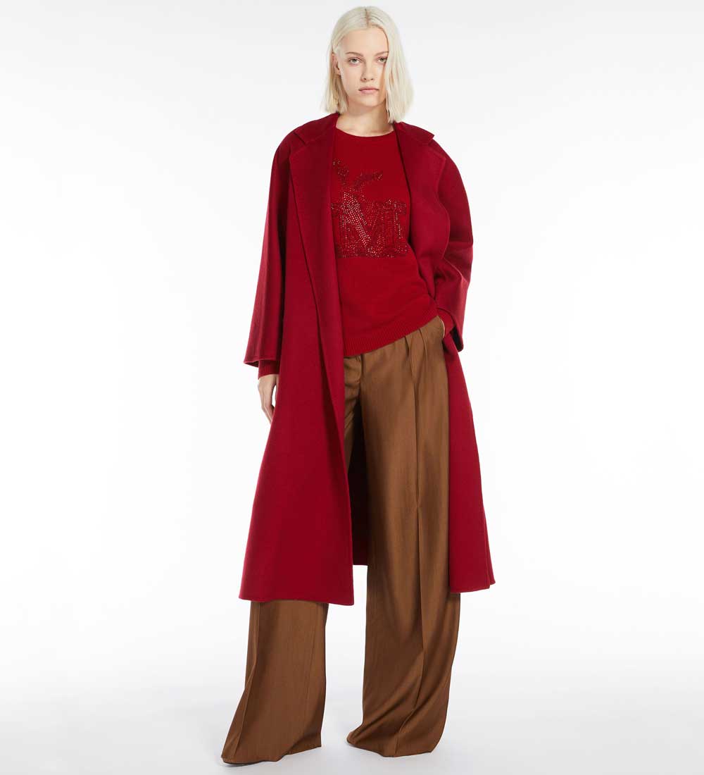 Cappotto in lana rossa