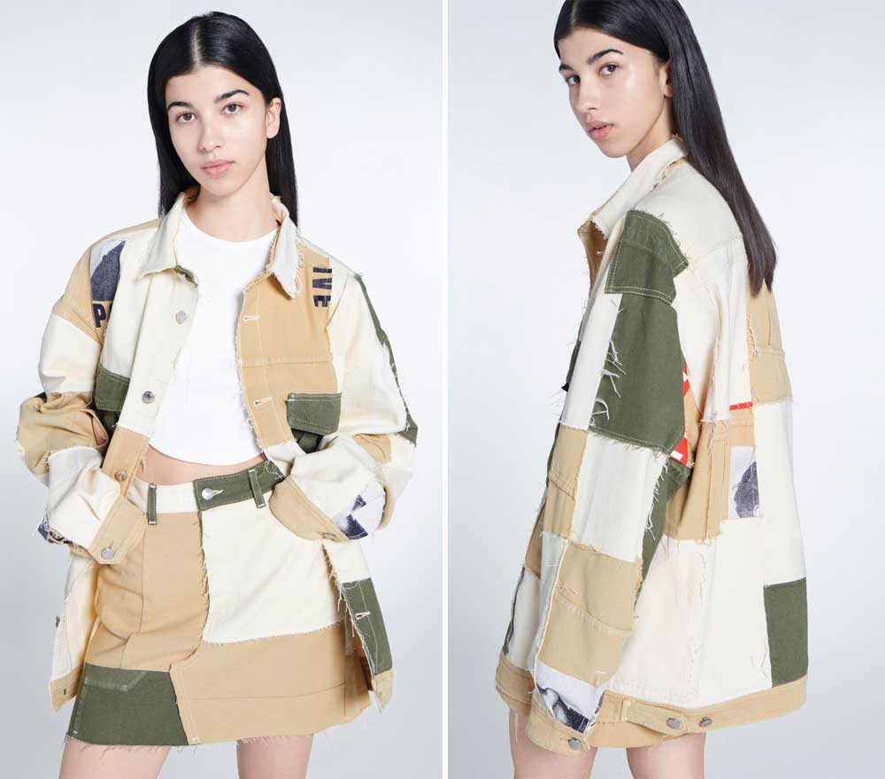 Giacca patchwork Bershka Giacca patchwork Bershka