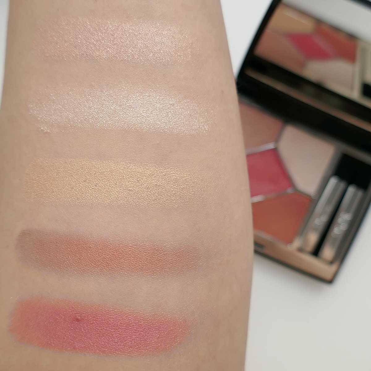 Swatches palette Dior 5 Couleurs Couture