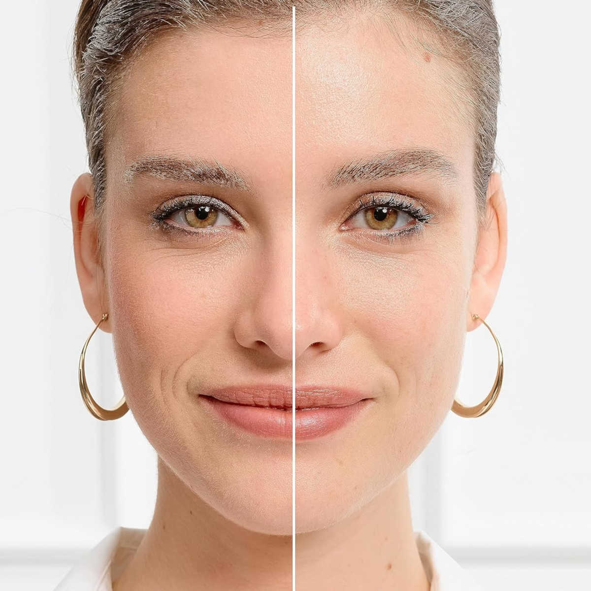 Foto prima e dopo applicazione fondotinta L'Oréal Paris