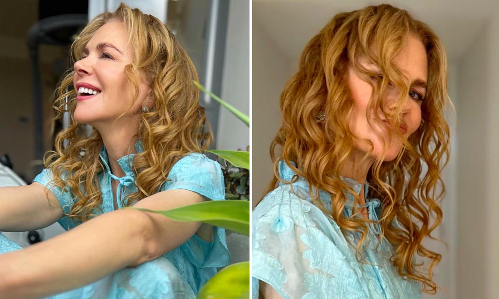Nicole Kidman con capelli ricci biondo fragola