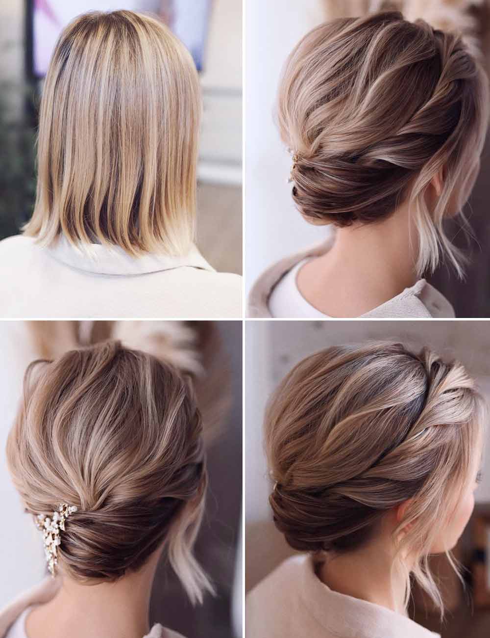 Raccolto capelli lisci medio corti Raccolto capelli lisci medio corti