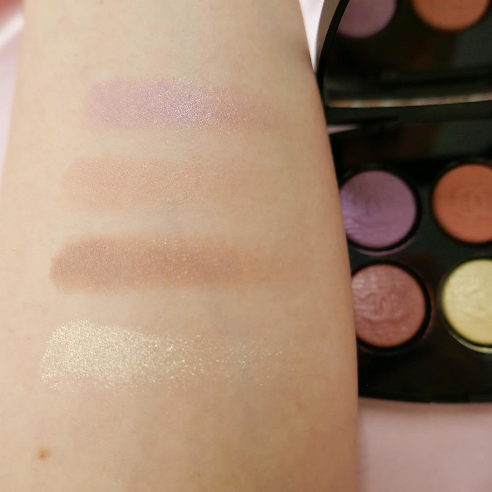 Swatches palette Chanel Délices