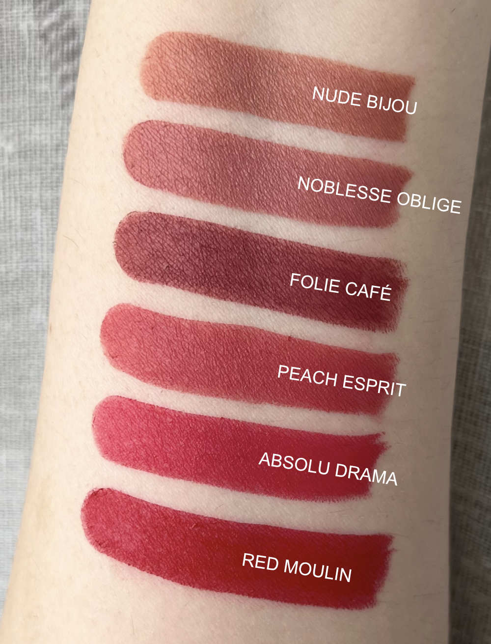 Swatches rossetti Madame Lipstylo The Mat