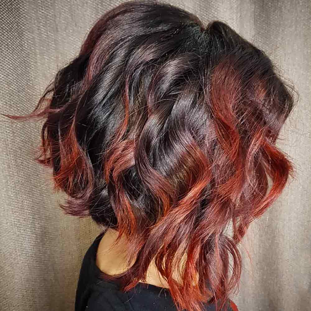 Capelli ciocche rosse Capelli ciocche rosse