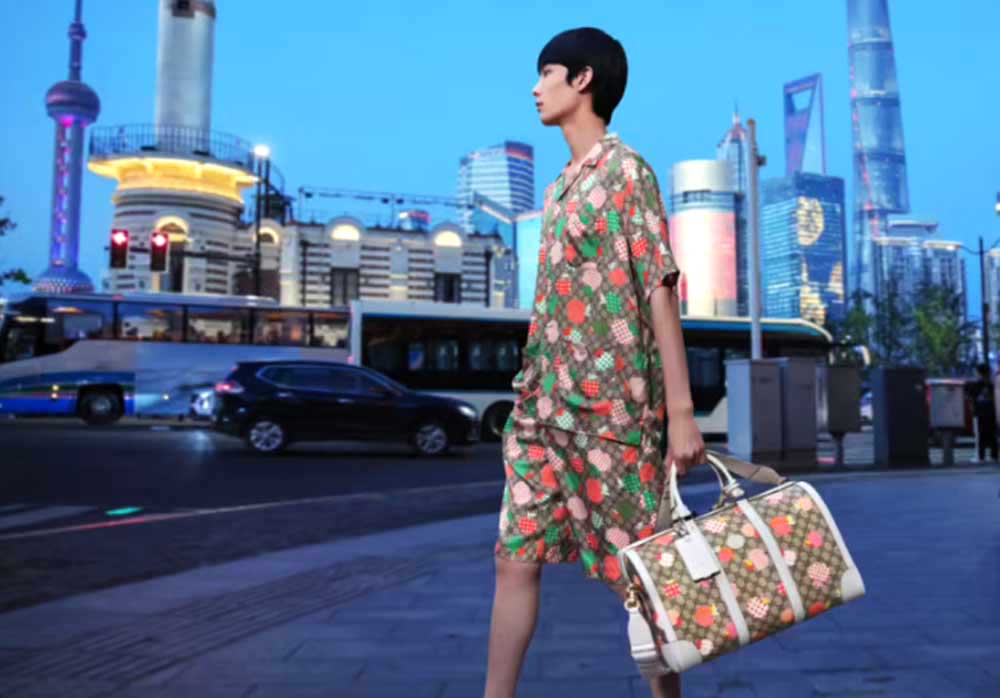 Borsa Gucci con stampa mele Borsa Gucci con stampa mele