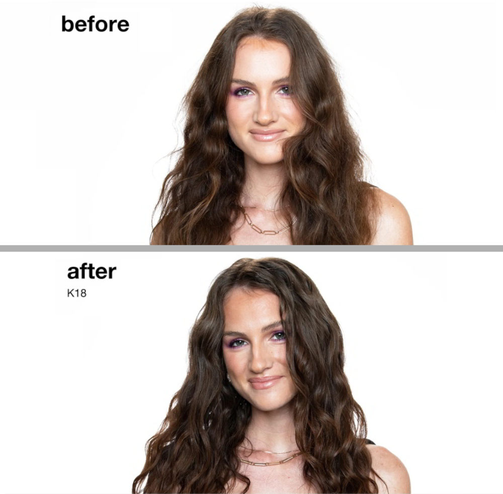 Prima e dopo maschera capelli K18