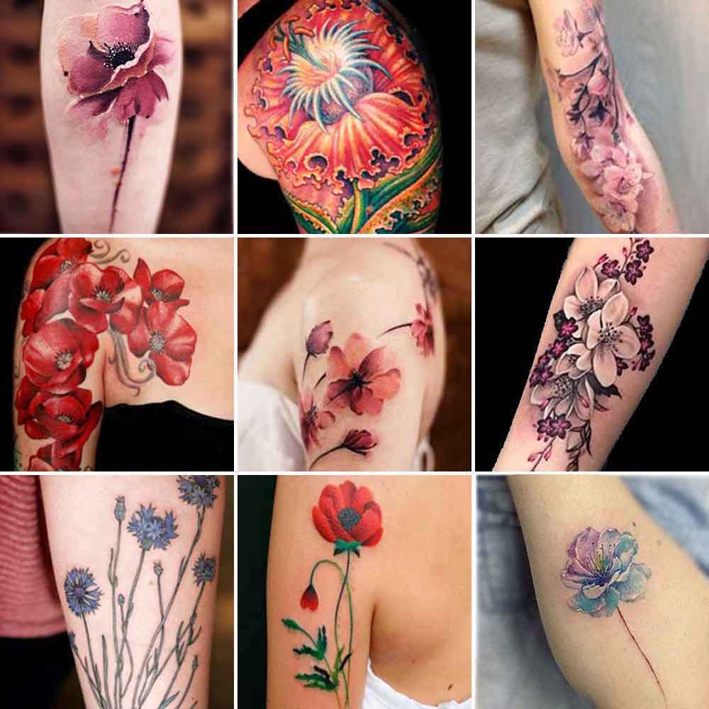 Tatuaggio fiori braccio