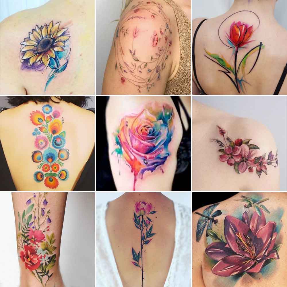 Tattoo fiori colorati