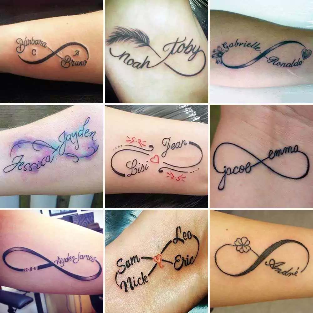 Tatuaggio infinito con nomi