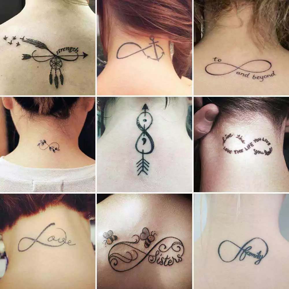 Tatuaggio infinito sulla schiena