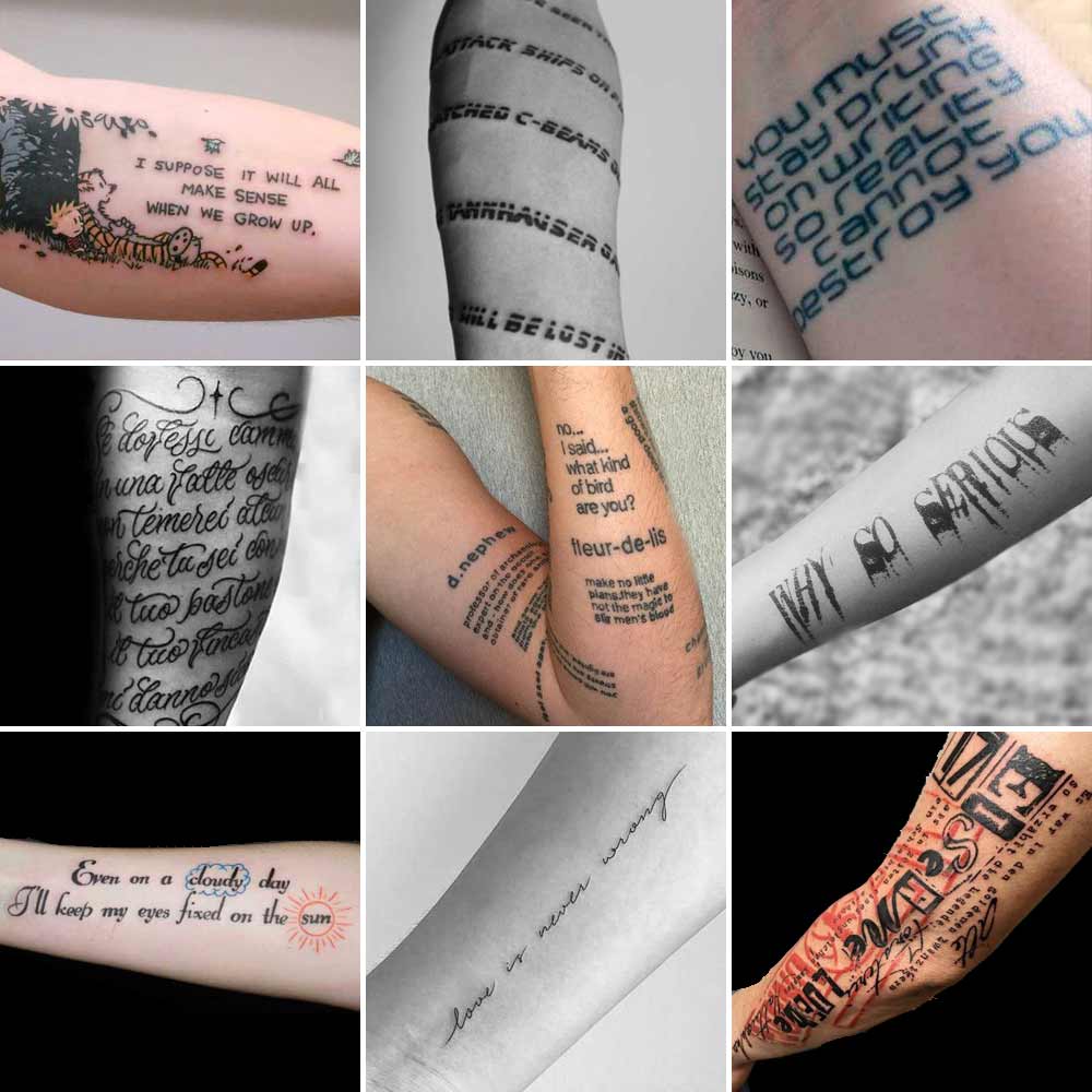 Tatuaggi con scritte sul braccio