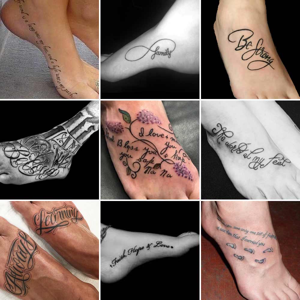 Tatuaggi scritte piedi