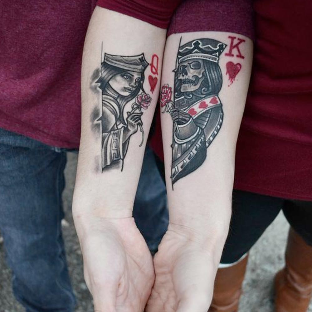 Tatuaggi coppia re e regina