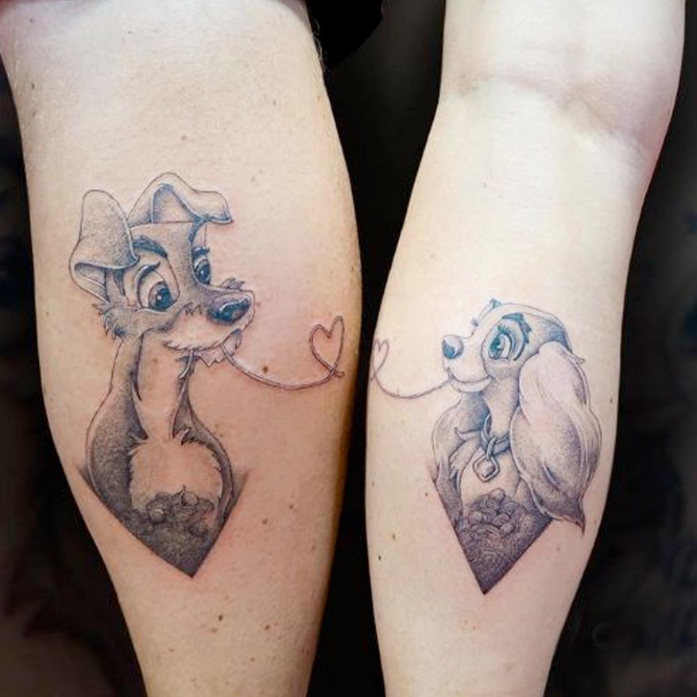 Tattoo coppia personaggi Disney