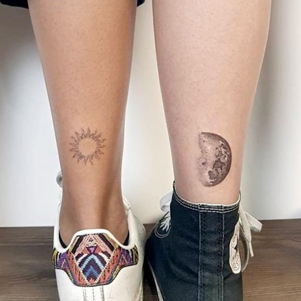Tatuaggi di coppia simboli opposti e complementari
