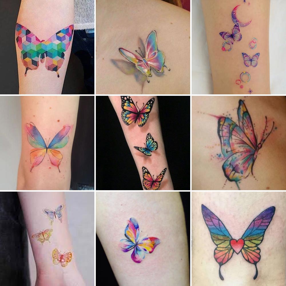 Tatuaggi farfalla colorata