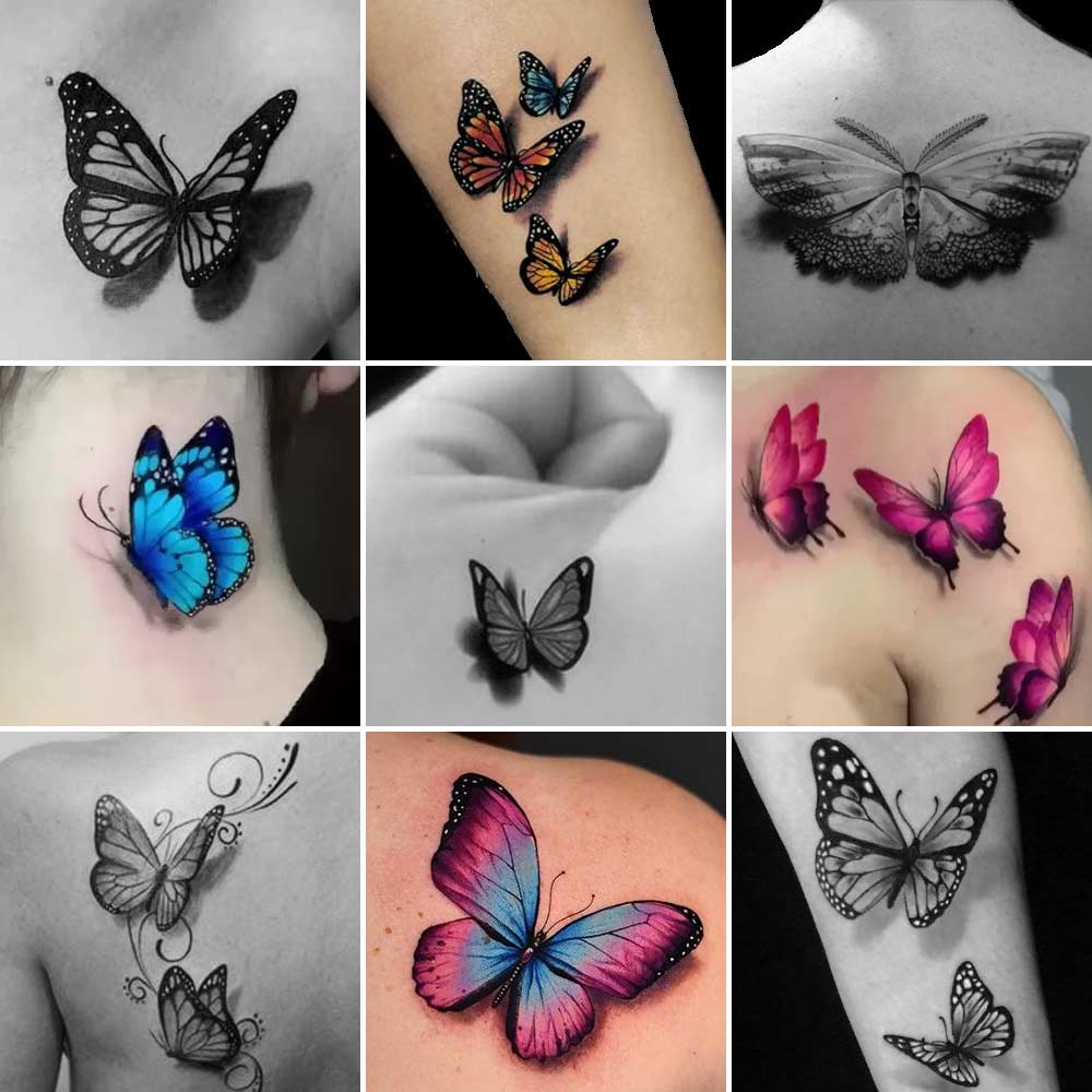 Tattoo farfalla 3d realistica