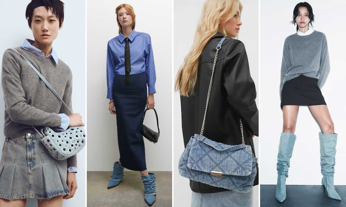 Moda inverno 2024: stivaletti e borse in denim