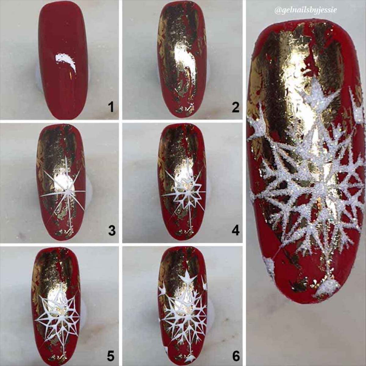 Nail art Natale semplici fiocco neve