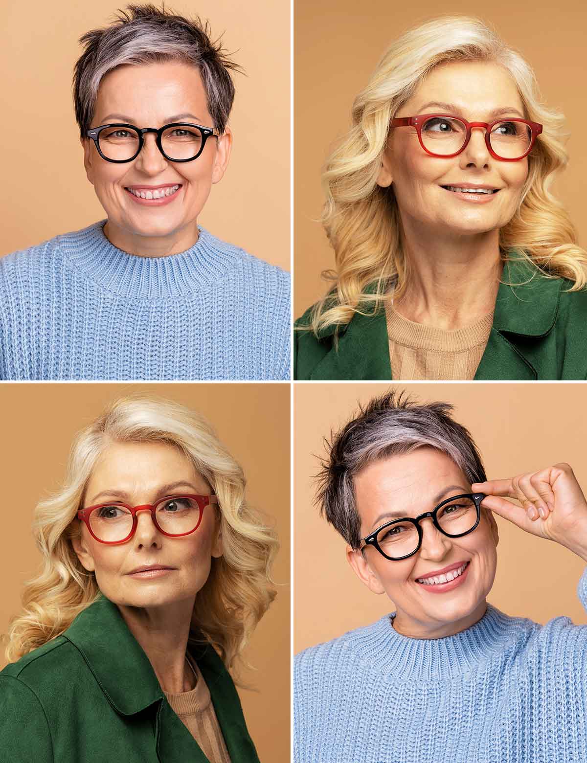 Tagli capelli donna over 60 con occhiali da vista