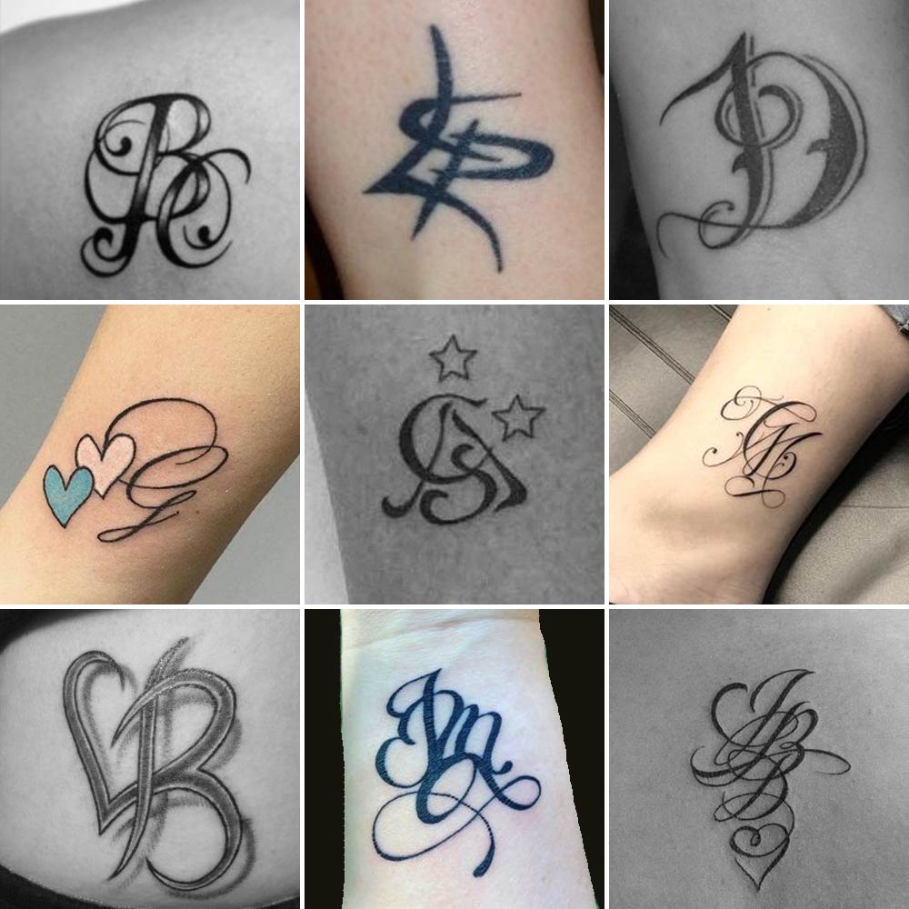 Tatuaggi lettere sovrapposte