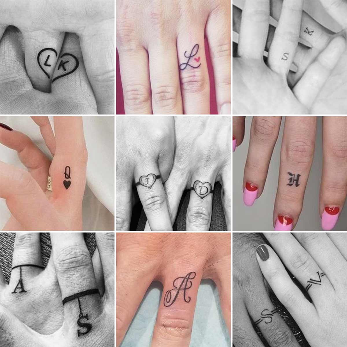 Tatuaggi lettere sulle dita