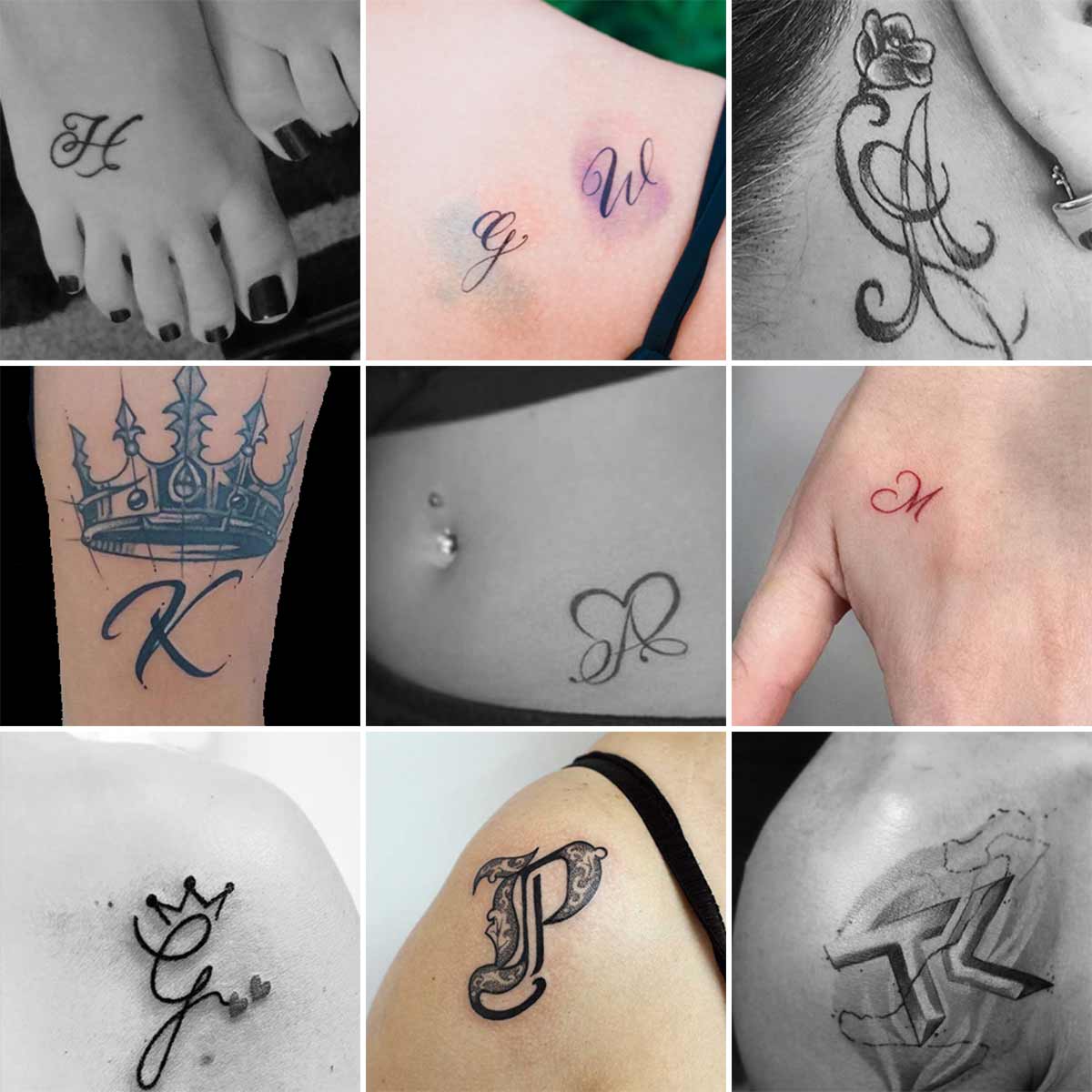 Tatuaggi lettere sul corpo