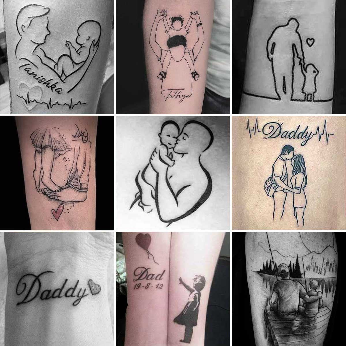 Tatuaggio papà e figli