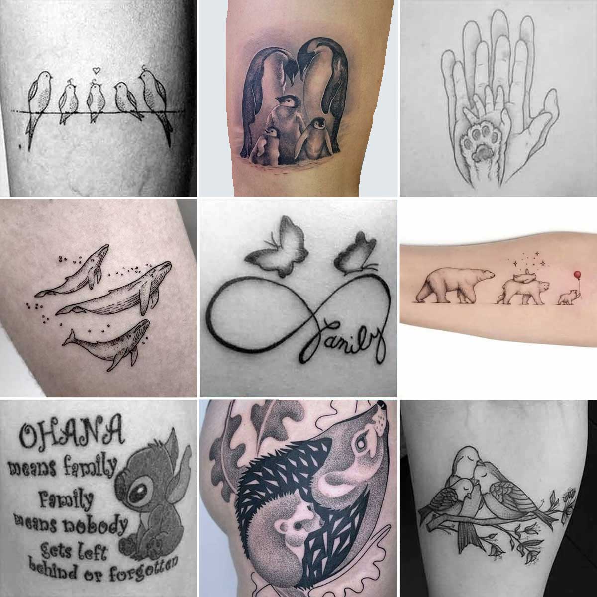 Tatuaggio animali famiglia